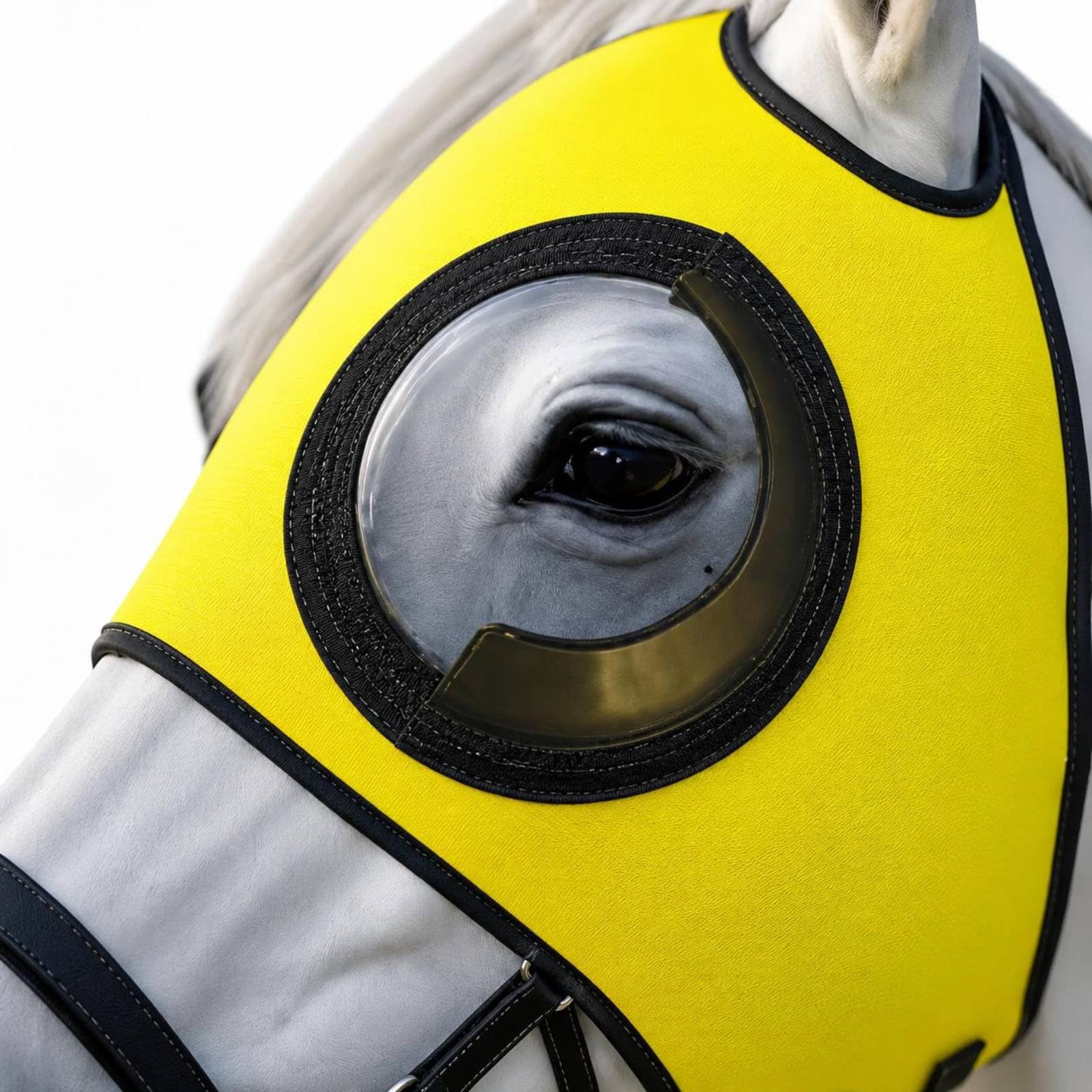 Milageto Protector Ocular para Caballo Máscara Capucha Cubierta Cabestro con Ajuste Ceñido y Material de Poliéster Elástico Aberturas Redondas para Ojos y