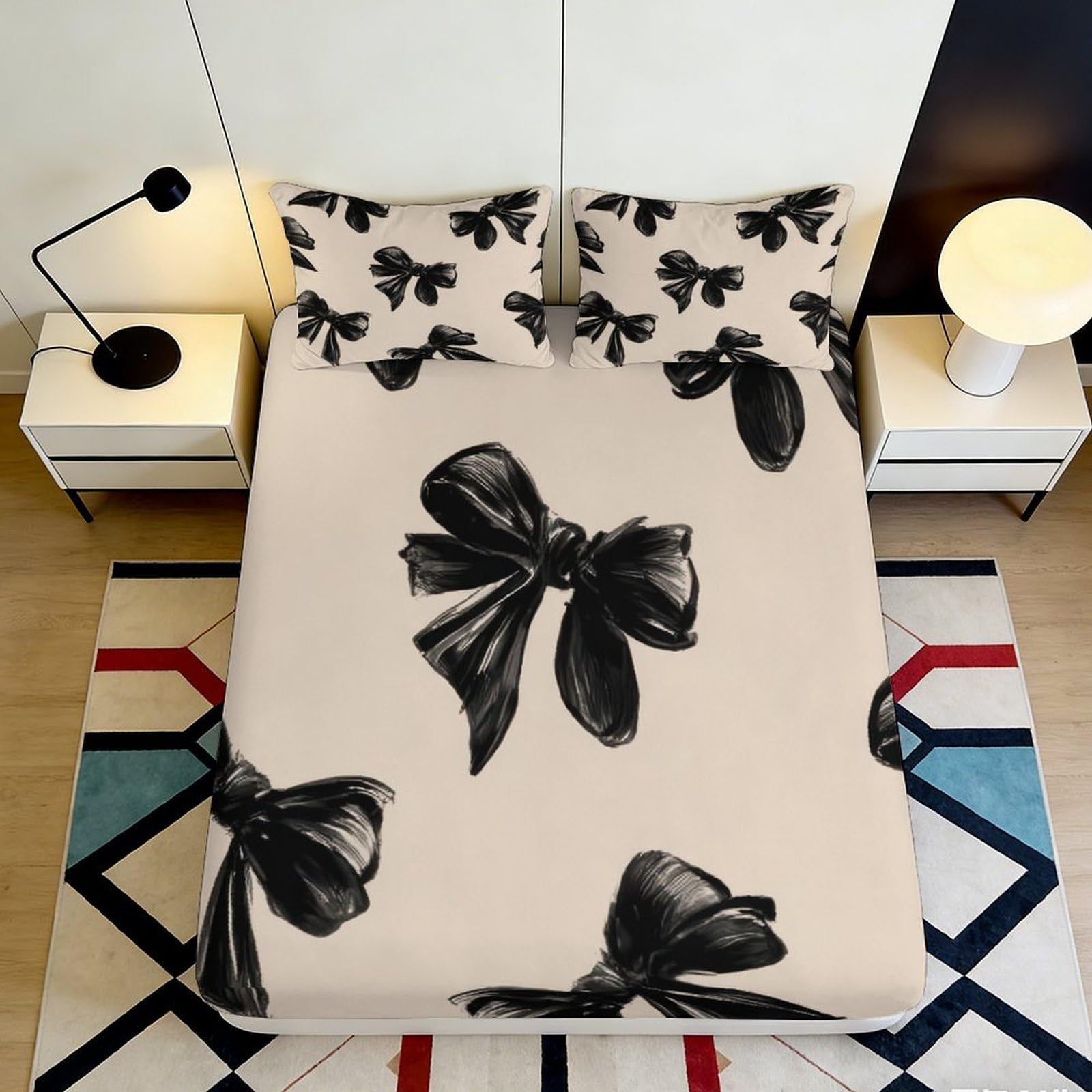 3D Printed Aquatic Creature Fitted Sheet Microfiber Deep Pocket Bedroom Bedding Water Pattern Mattress Fitted Cover Washable Non-Slip for Adults Teens 140x200x25cm