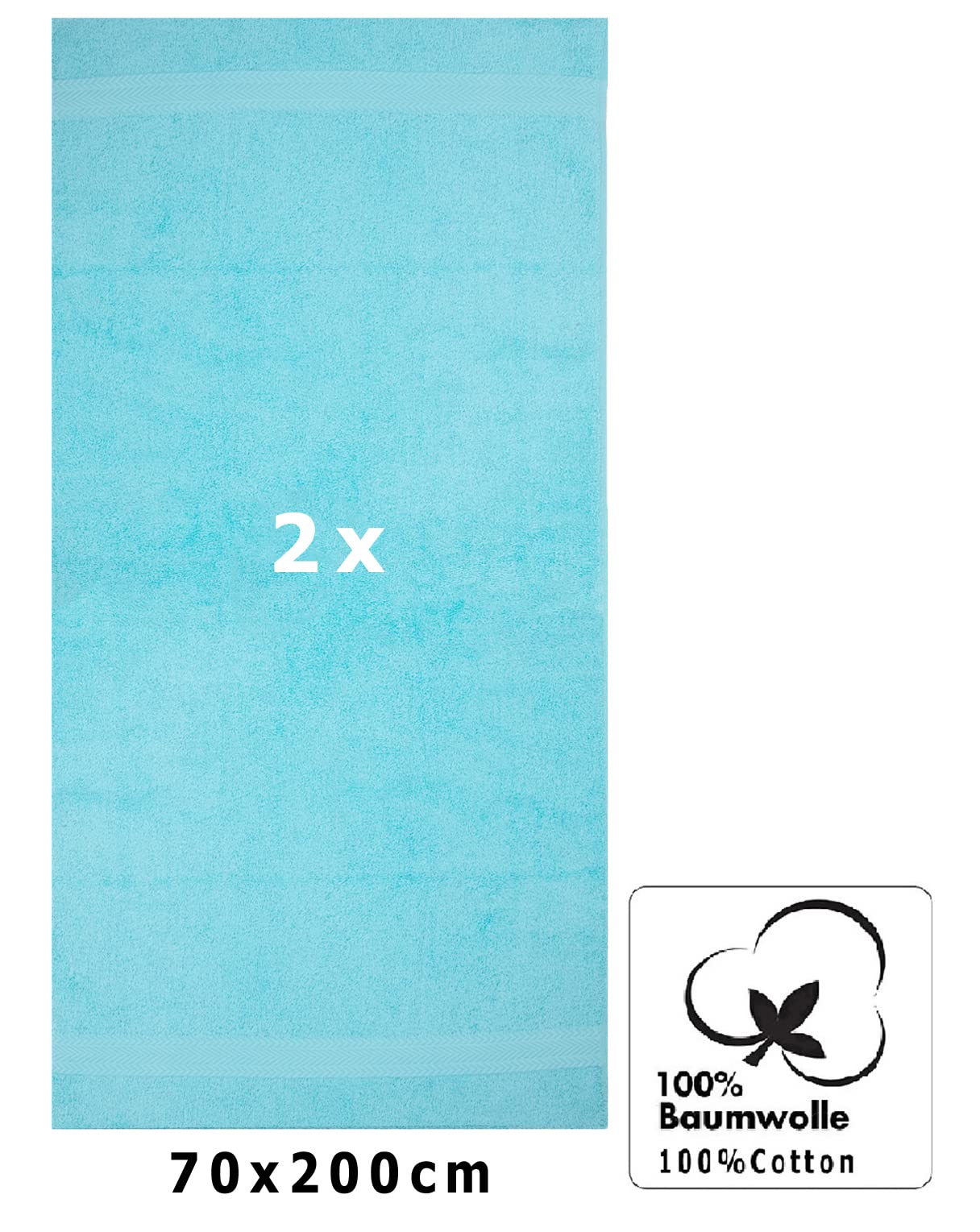 Betz Premium Juego de 2 Piezas de Toallas de Sauna 100% algodón XXL Toalla de baño 70x200 cm - Turquesa