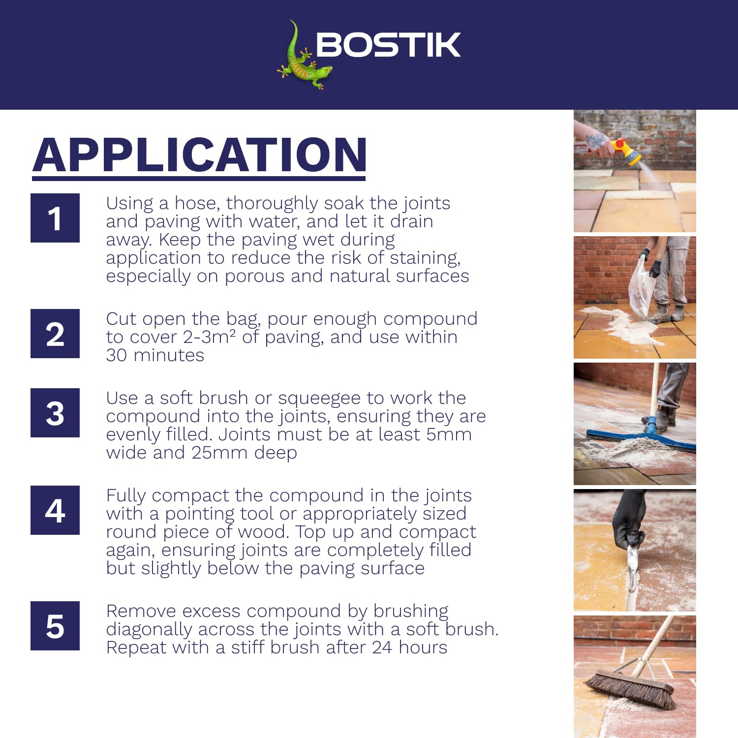 Bostik Compuesto para juntas para todo tipo de clima, gris, 15 kg, para juntas de caminos y patios, listo para usar, proyecto de paisajismo, resistente a malas hierbas y erosión