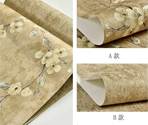 Miniatura 5 de Q QIHANG Papel de pared de estilo pastoral retro campestre, no tejido, patrón en relieve, para sala de estar, dormitorio, sin pegar, 1.73 pies de