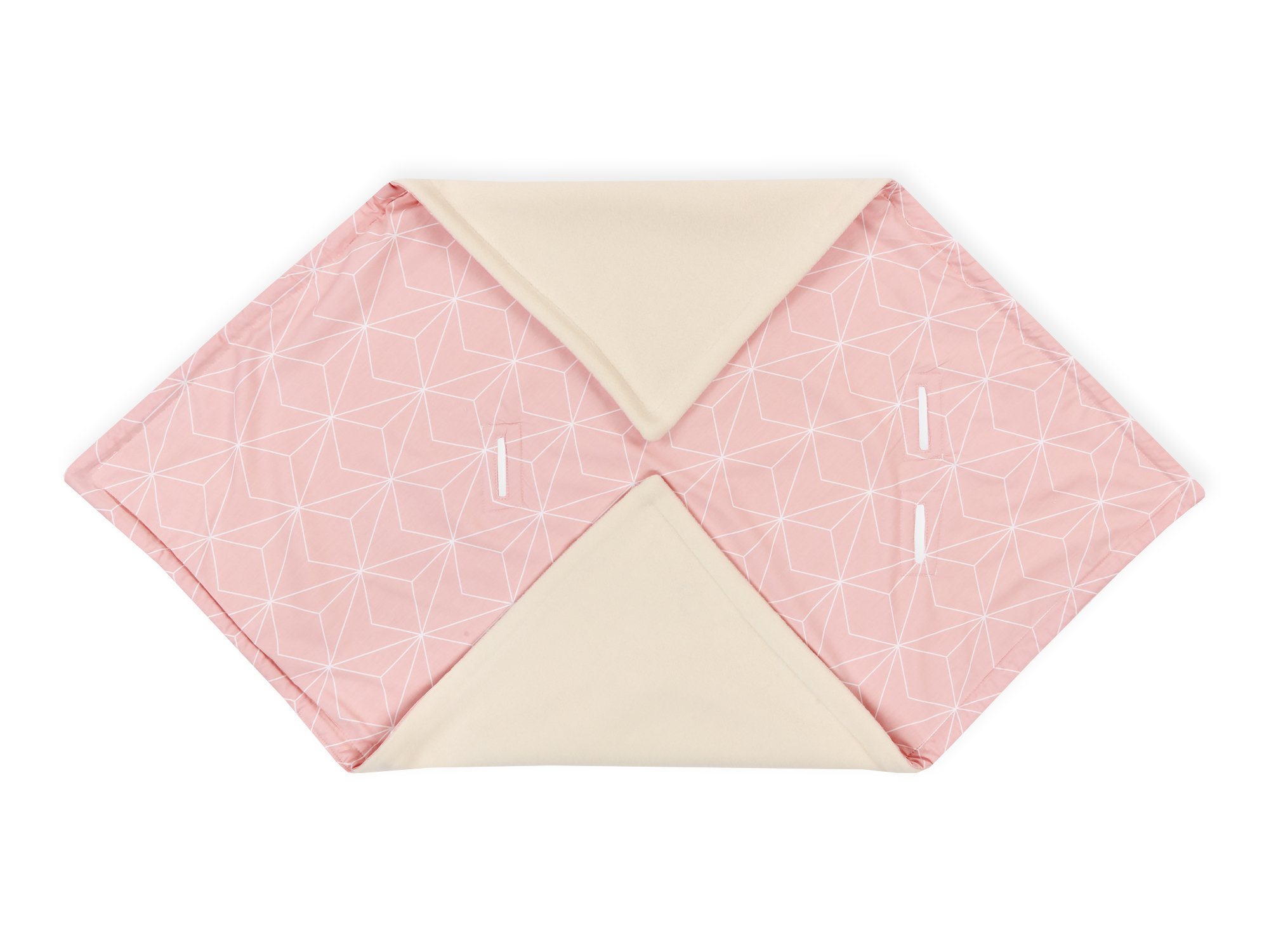 KraftKids Manta para capazo de bebé, diseño de diamante blanco sobre rosa envejecido, 100 x 100 cm, manta de forro polar suave y cálida