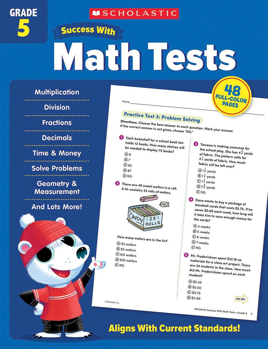 SCHOLASTIC SUCCESS W/ MATH TESTS GRD 5