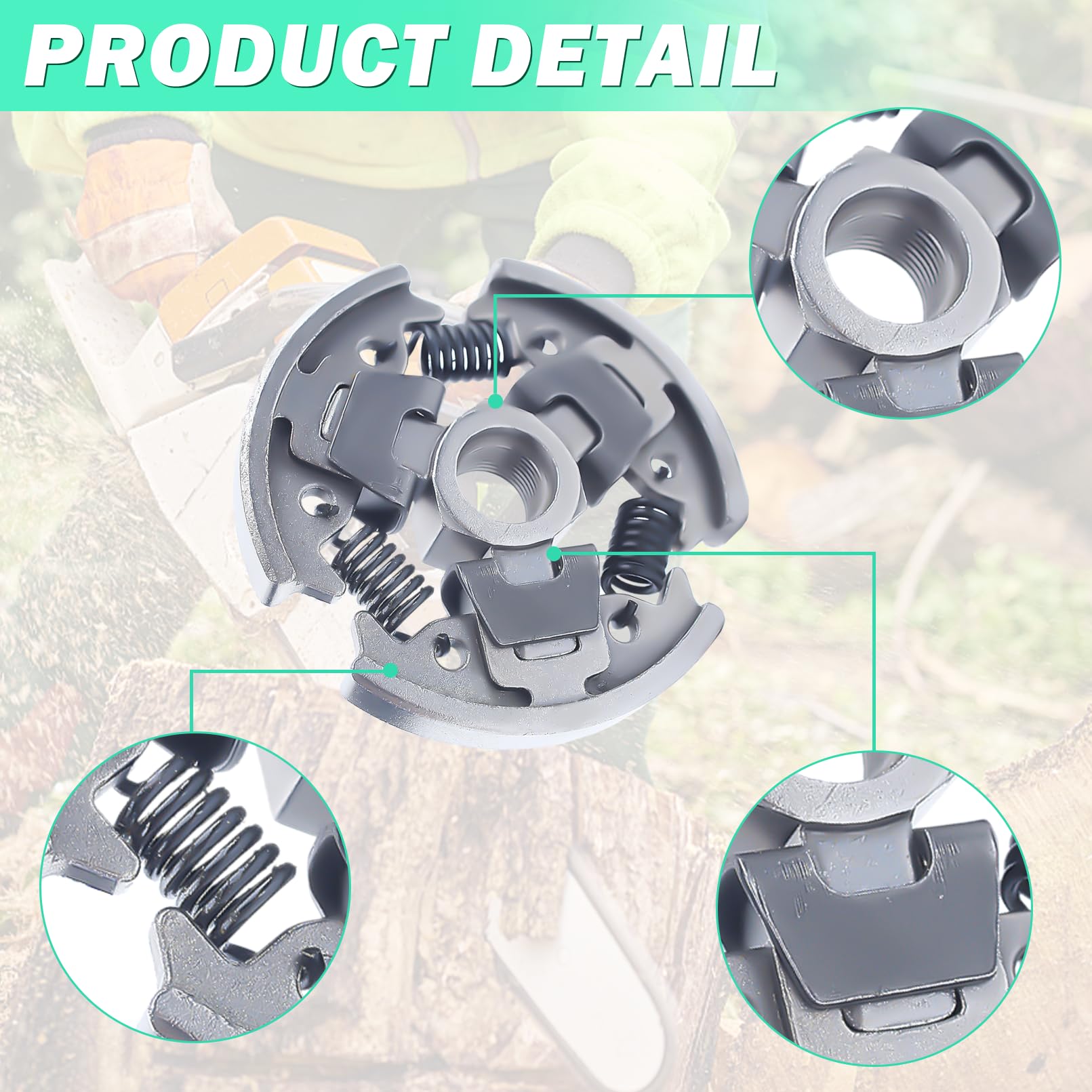 Piñón Kit para Motosierra STIHL MS211 MS181 MS171, ADEFOL Embrague Tambor + Rueda Dentada + Bujía + Cojinete + Engranaje Helicoidal + Arandela Recambios Repuestos 8 in 1