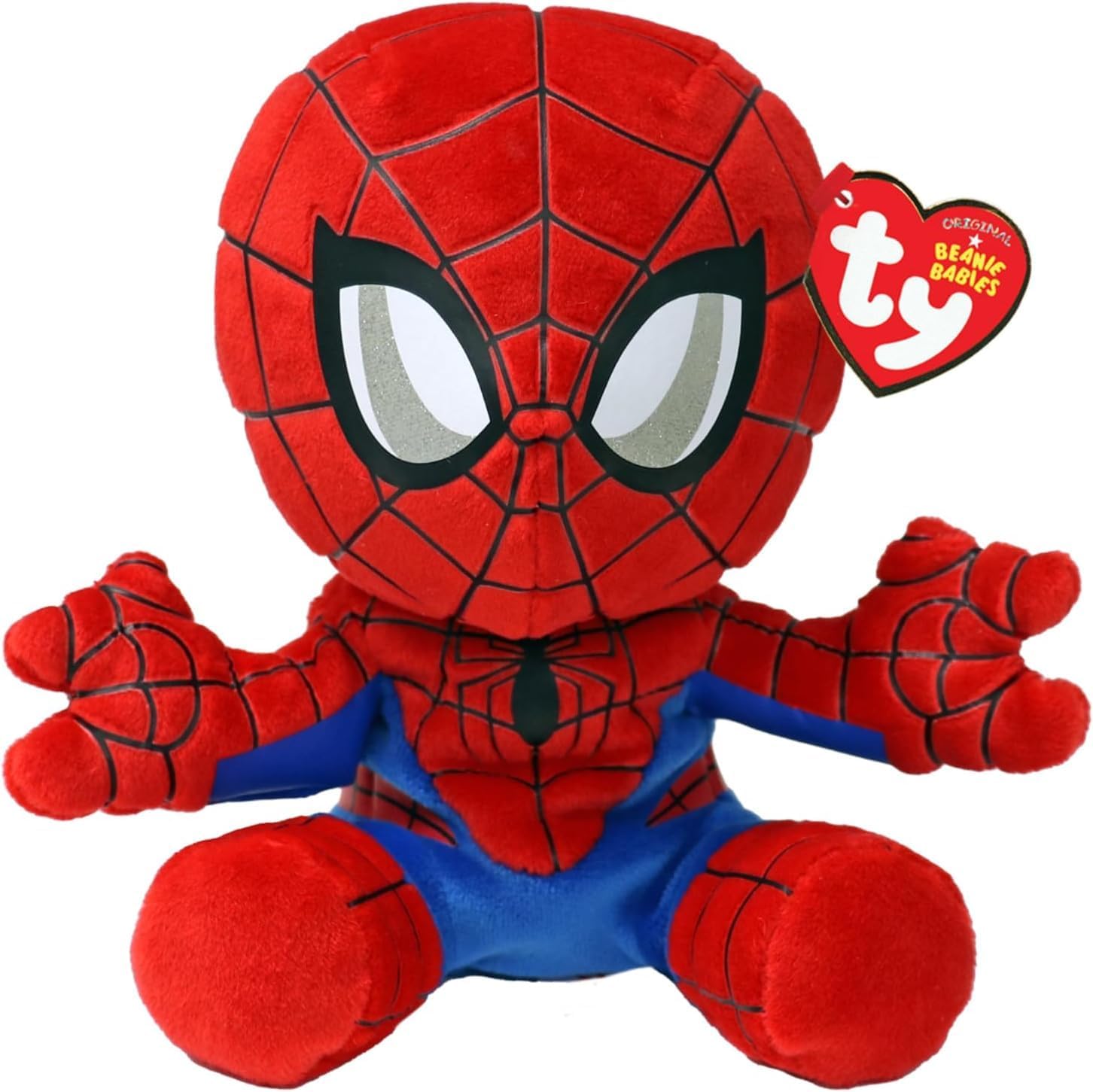 TY Spiderman Marvel Avengers Beanie Babies Regular, Licensed Beanie Baby Soft Plush Toy, Collectible Cuddly Stuffed Teddy