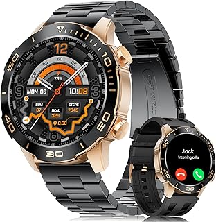Men’s Smart Watch, Sports/Business, 1.43 Inch AMOLED Screen Smartwatch with Bluetooth Calling, IP68 Waterproof, 170+ Sport…