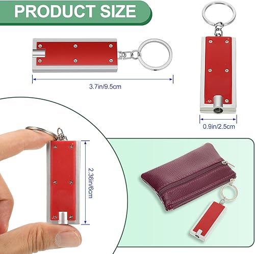 Miniatura 6 de Hicarer 32 piezas de linternas con llavero a granel Mini potentes linternas LED con llavero portátiles para emergencia, camping, equipo al aire