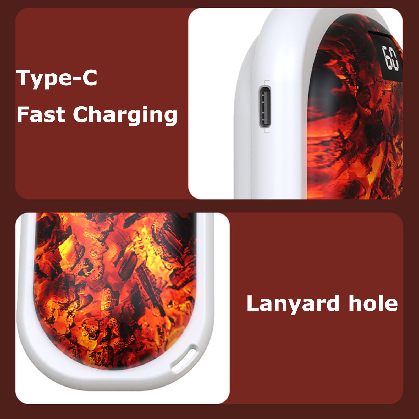 Set di 2 Scaldamani Elettrici, 3 modalità di Riscaldamento, Scaldamani per attività All'aperto, Campeggio, Regalo per Donne E UominiGreen, 3600mAh