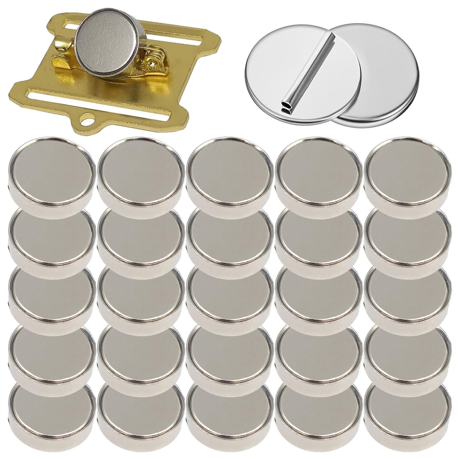 50 Szt. Miniaturowych Magnetycznych Zapięć, Wielofunkcyjnych Magnesów Do Pinów, Małych Okrągłych Metalowych Klipsów Do Przypinek(Silver)