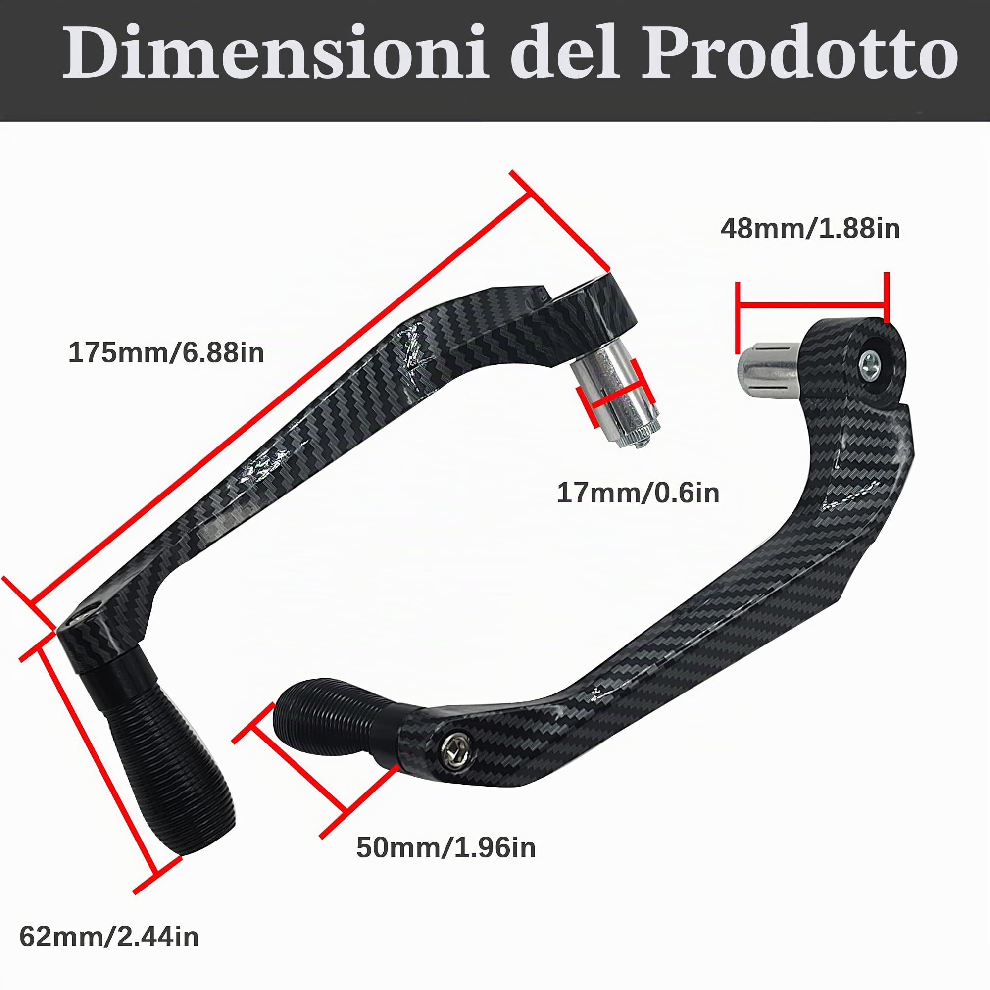 Heart Horse Paraleve Moto, Protezione Universale CNC per Manubrio, Leva Freno Frizione in Alluminio per Moto, Scooter, Auto Elettriche, Mountain Bike - 7/8 in 22mm