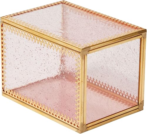 Miniatura 6 de Organizador de cepillo de maquillaje dorado y rosa para vanidad, titular de cristal para cepillos