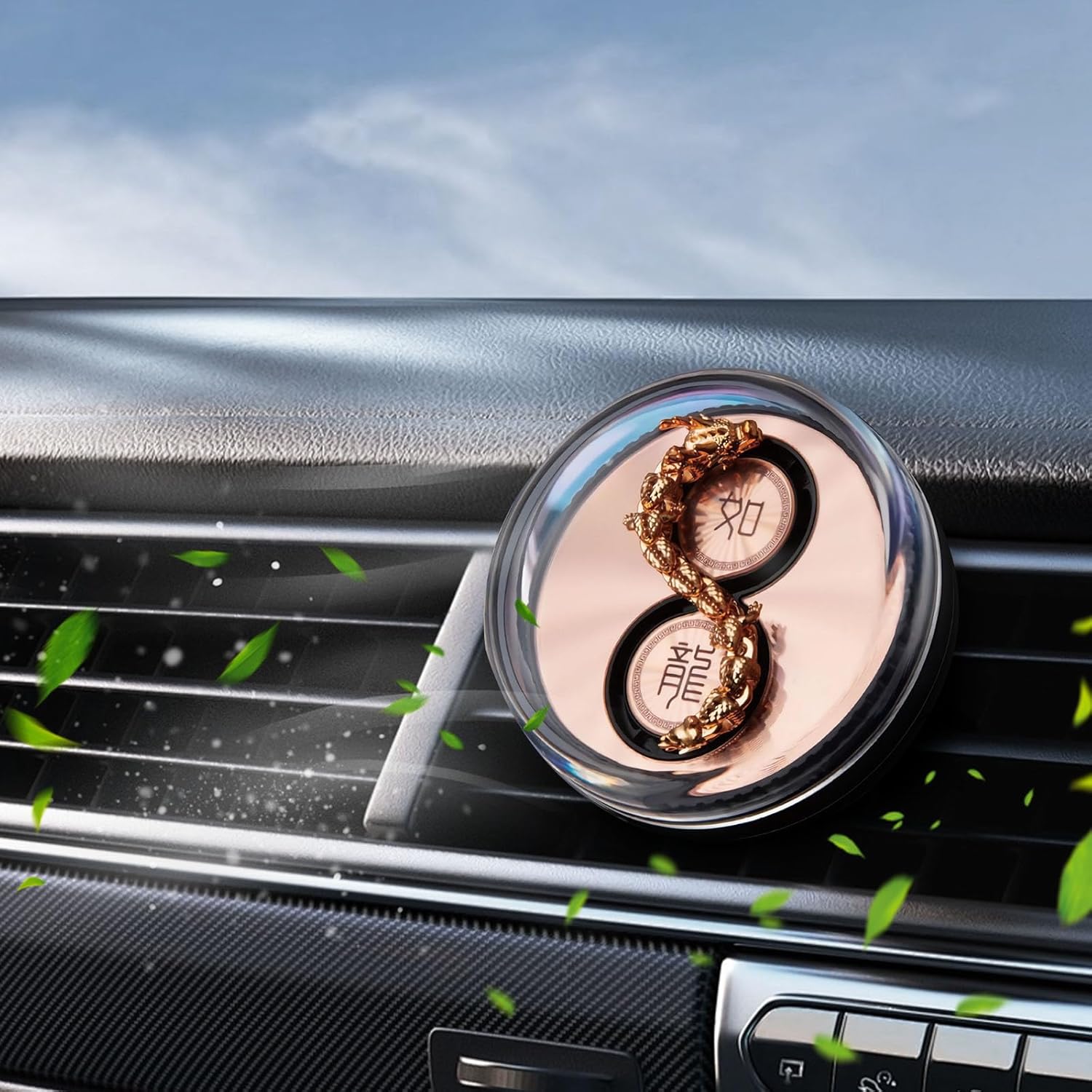 Dragon Car Diffuser, Dynamic Dragon Car Aromatherapy, Enamel Dragon Cars Aromatherapy Essential Oil Diffuser, Car Wind-Powered Rotation Air Freshener Diffuser, Cars Perfume Spinners