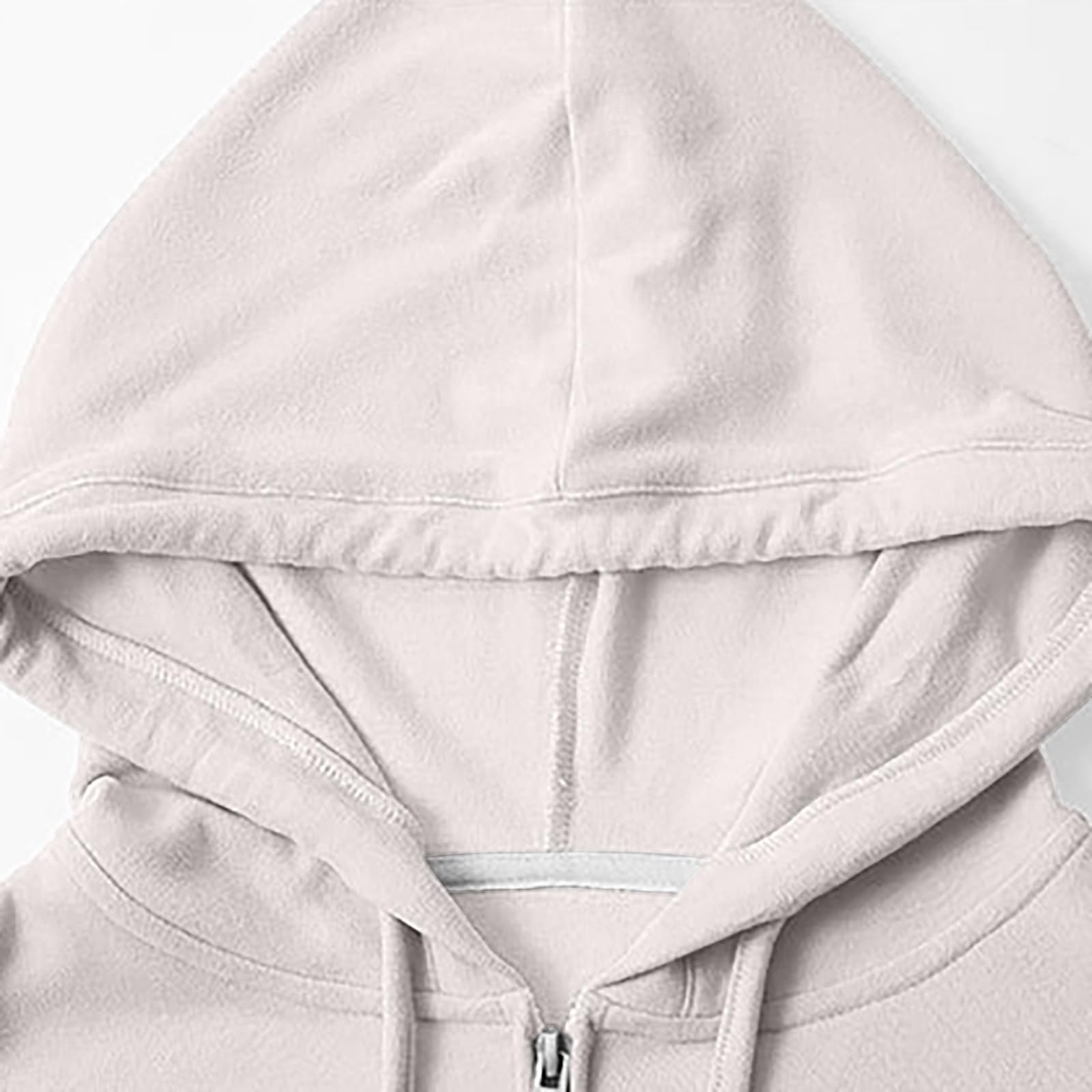 Generisch Felpa con cappuccio e cerniera, casual, a maniche lunghe, leggera, comoda e morbida, taglie forti, da donna