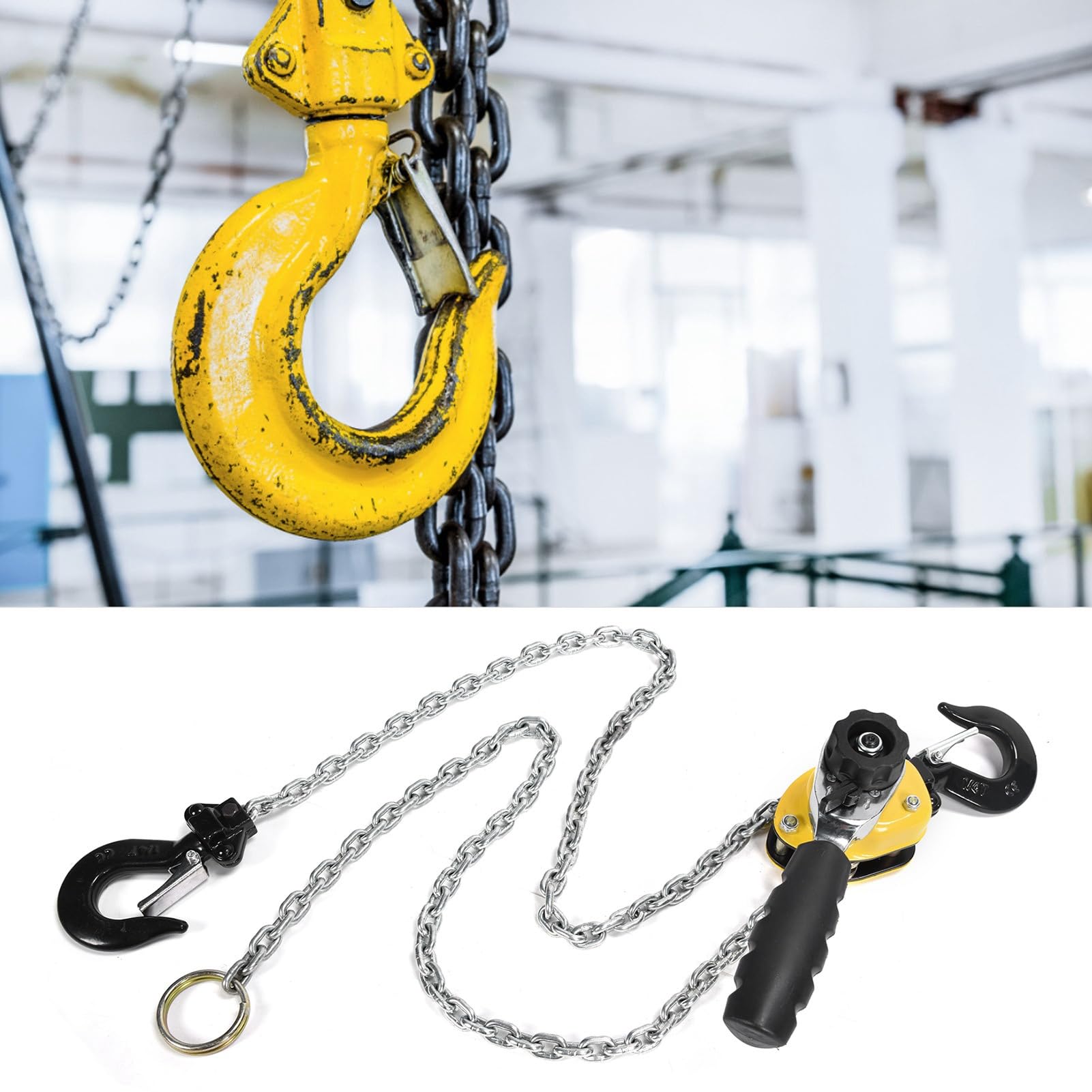 Palan à levier à poulie, mini-cliquet de levage portable avec chaîne de 1,5 m, charge de 250 kg
