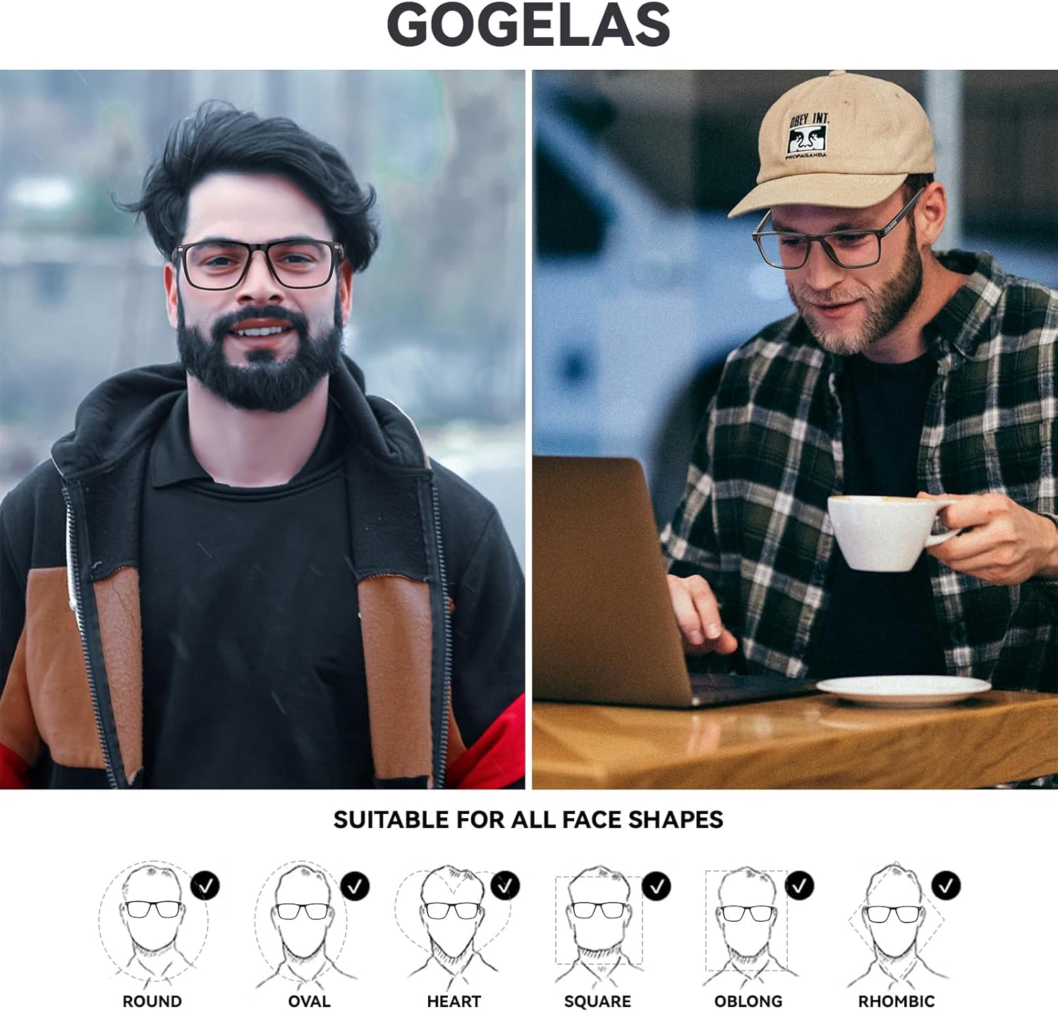 Bifocal Reading Glasses Men Women - Blue Light Computer Readers Progressive Clear Top Wide Frame Cheaters Eyeglasses - Image 2