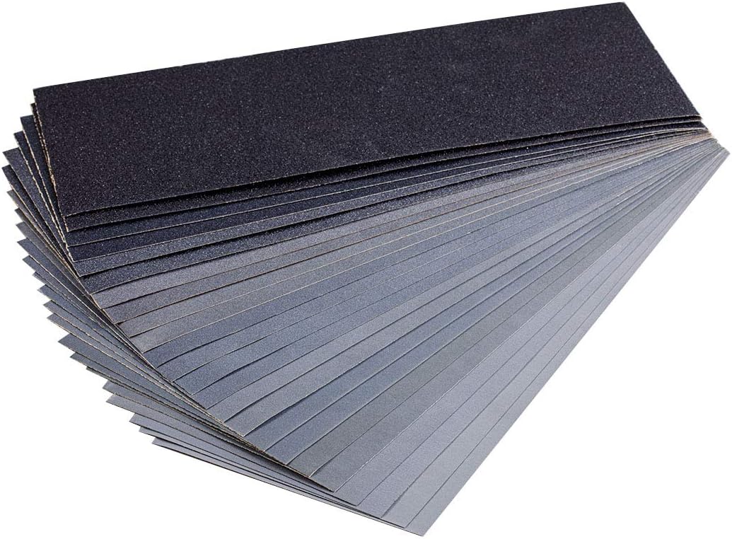 YoiYee 24PCS Wet & Dry Sandpaper Sheets, 23 x 9.5cm Coarse medium Fine Sand Paper Roll