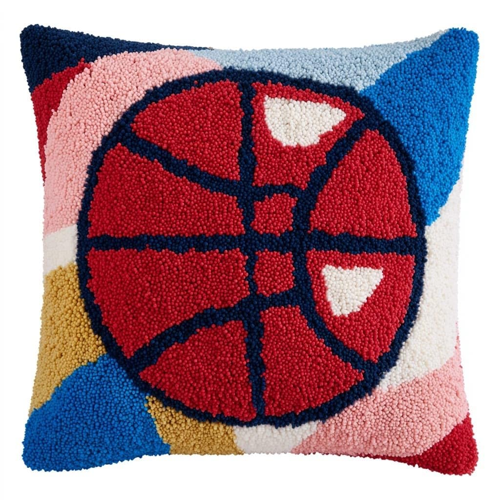Henypt DIY Latch Hook Kits Cushions Pillow, Basketball