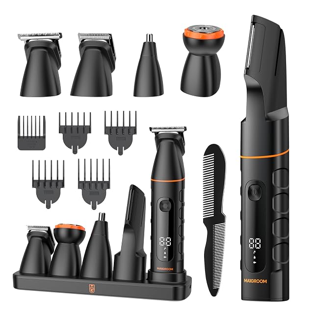 MAXGROOM Manscape All-in-One Body Pubic Hair Trimmer for Men No-Nick Groin Ball Shaver Waterproof Mens Electric Grooming Kit