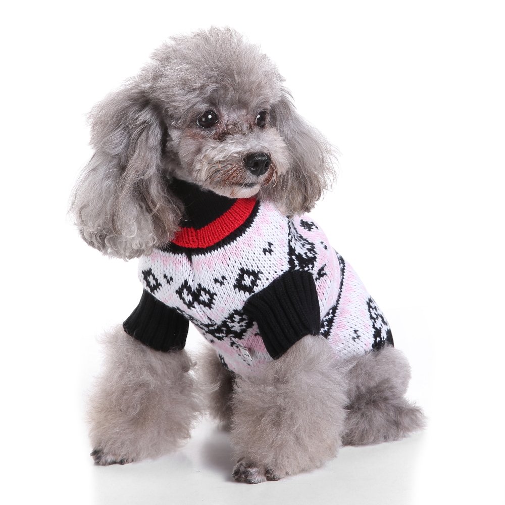 Pull à col roulé pour Petit Chien - Pull à col roulé pour Chiot - Vêtements pour Temps Froid - Chihuahua - Vêtements de Noël pour Filles et garçons - pour Automne et Hiver - Rose - Taille S