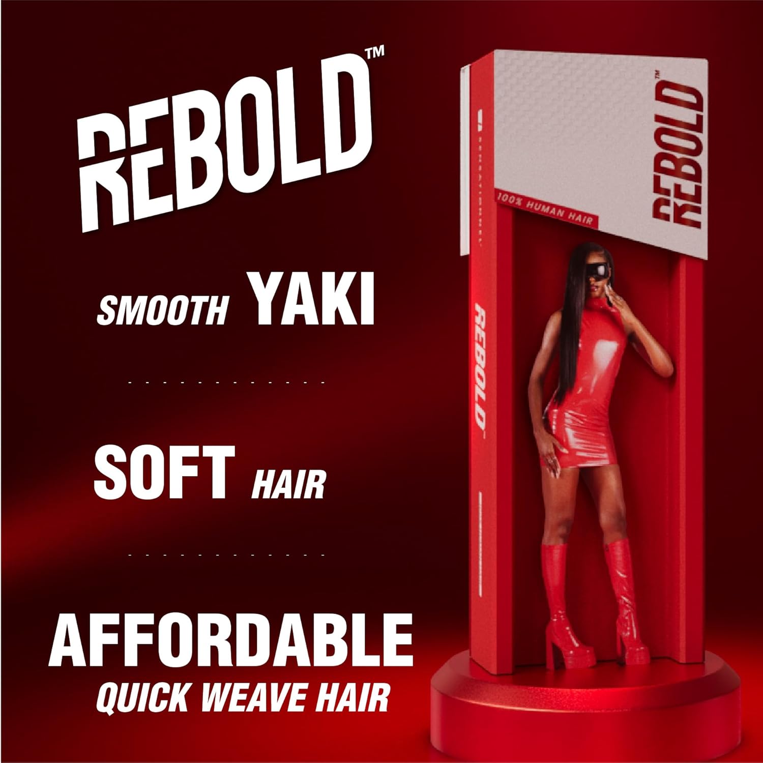 Sensationnel Rebold yaki weave - human hair smooth, sleek yaki texture hair for weaving and sew in styles (18 inch, 613 BLONDE)