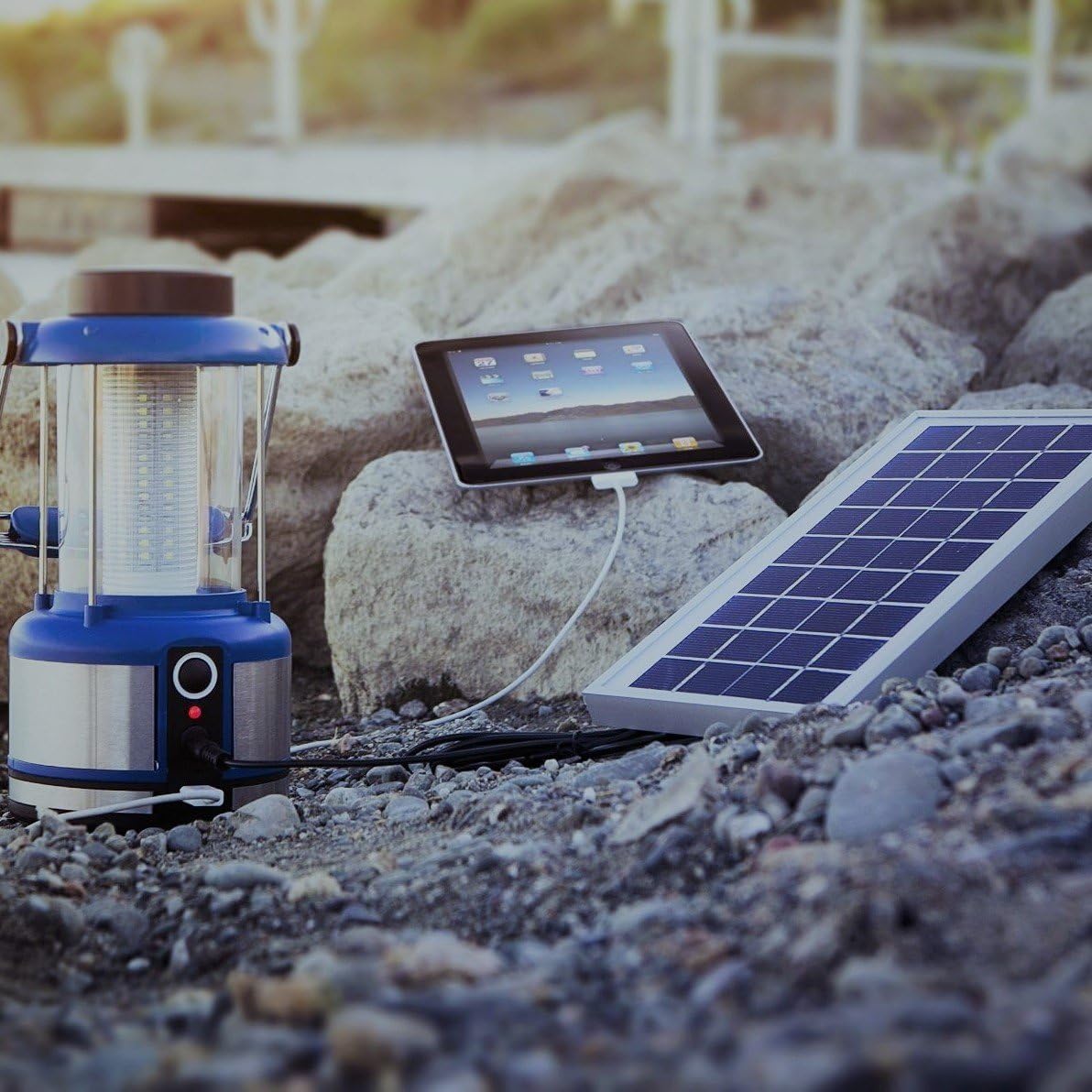 10" Solar Camping Light, Lamp and Lantern Plus Phone Recharge - Emergency Kit Must Have