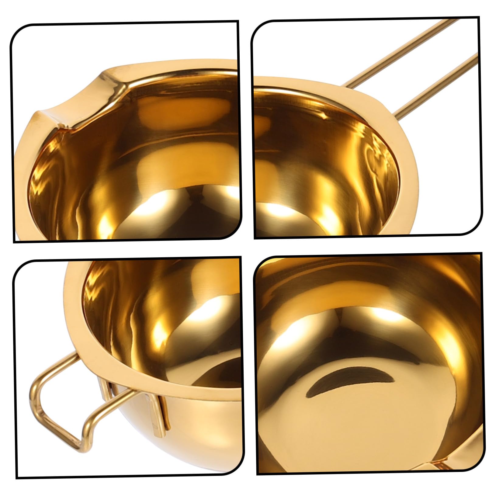 HOLIDYOYO 1pc Stainless Steel Melting Pot Dual Pour Spouts Efficient Chocolate Heating Bowl for Melting Butter Cheese and Candy Safe Design Extended Handle Baking Tool for Kitchen Use