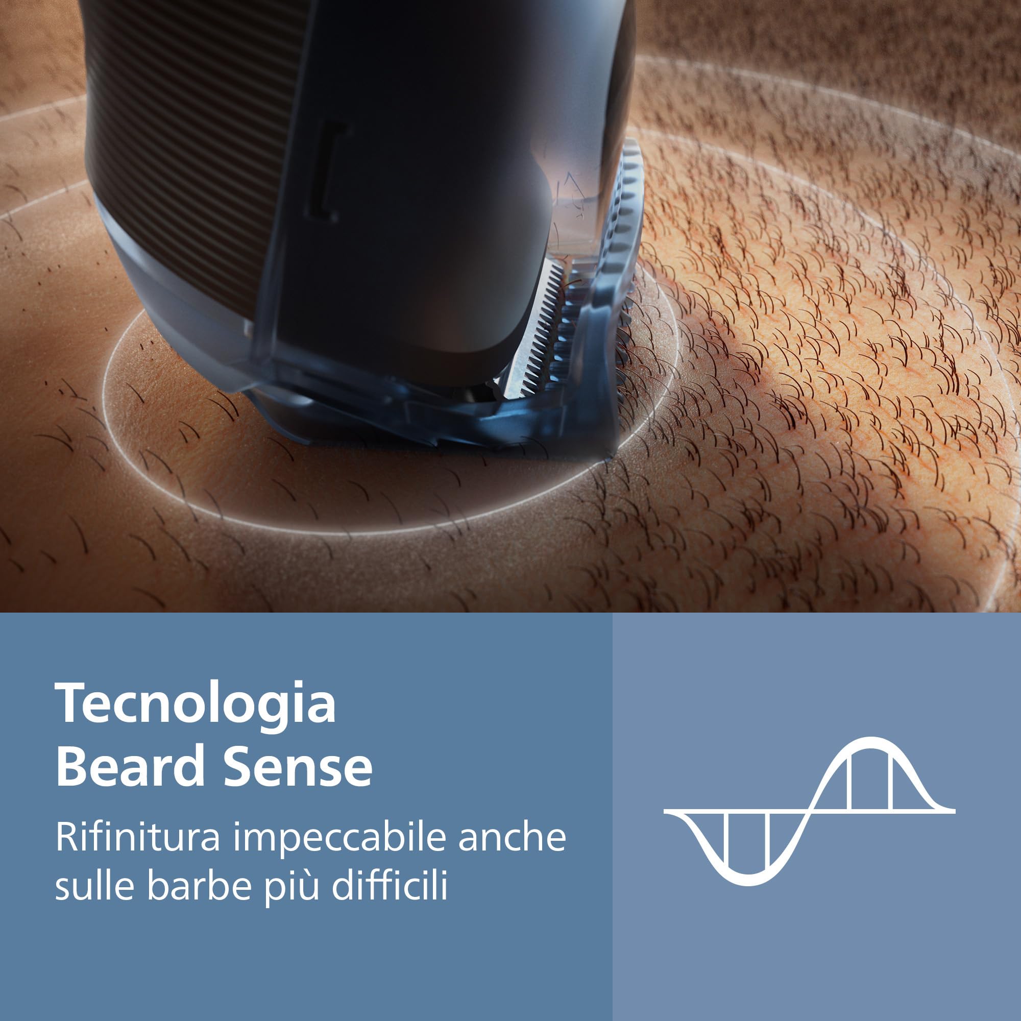 Regolabarba Philips serie 7000 - Lame in metallo autoaffilanti, 40 impostazioni di lunghezza, tecnologia BeardSense, raccoglitore per peli, 100% impermeabile, rifinitore ampio, modello BT7670/15