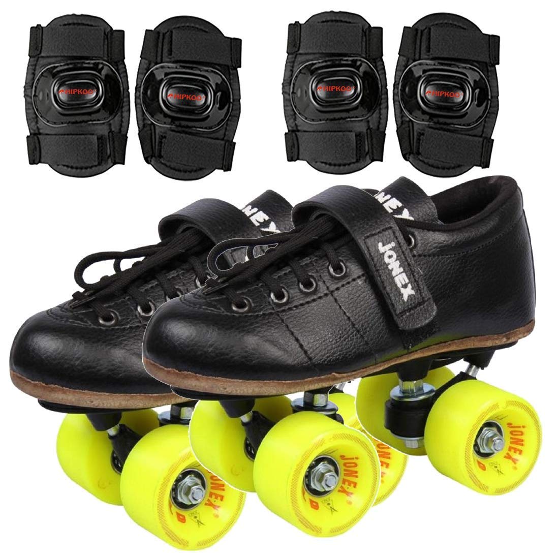 JJ Jonex Standard Gold Shoe Skates Size 11,12,13,1,2,3,4, (for Kids) and 5,6,7,8,9 (Adults) with Protective Set 2 and Skate Bag