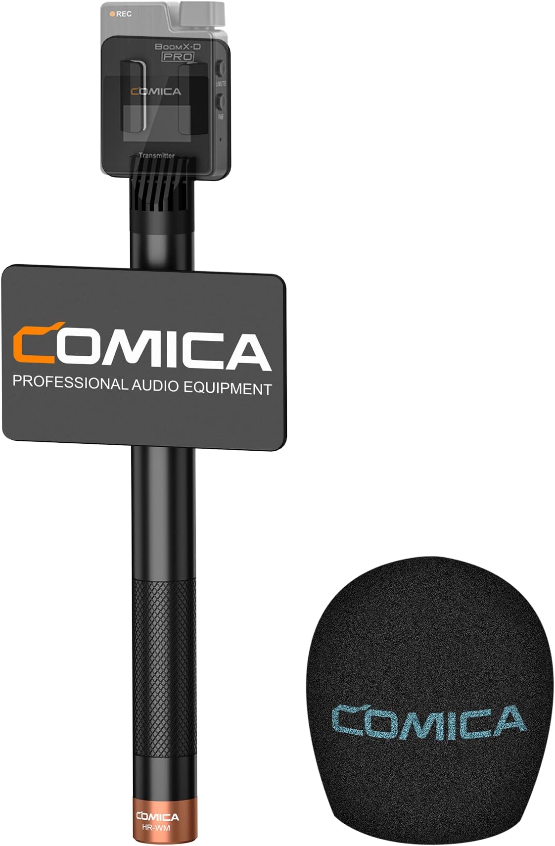 COMICA HR-WM Interview Microphone Handhled, Wireless Go Handle Adapter for BoomX-D/BoomX-U Wireless Microphone, Perfect for News Reports, Live Broadcasts, Video Recordings, etc.