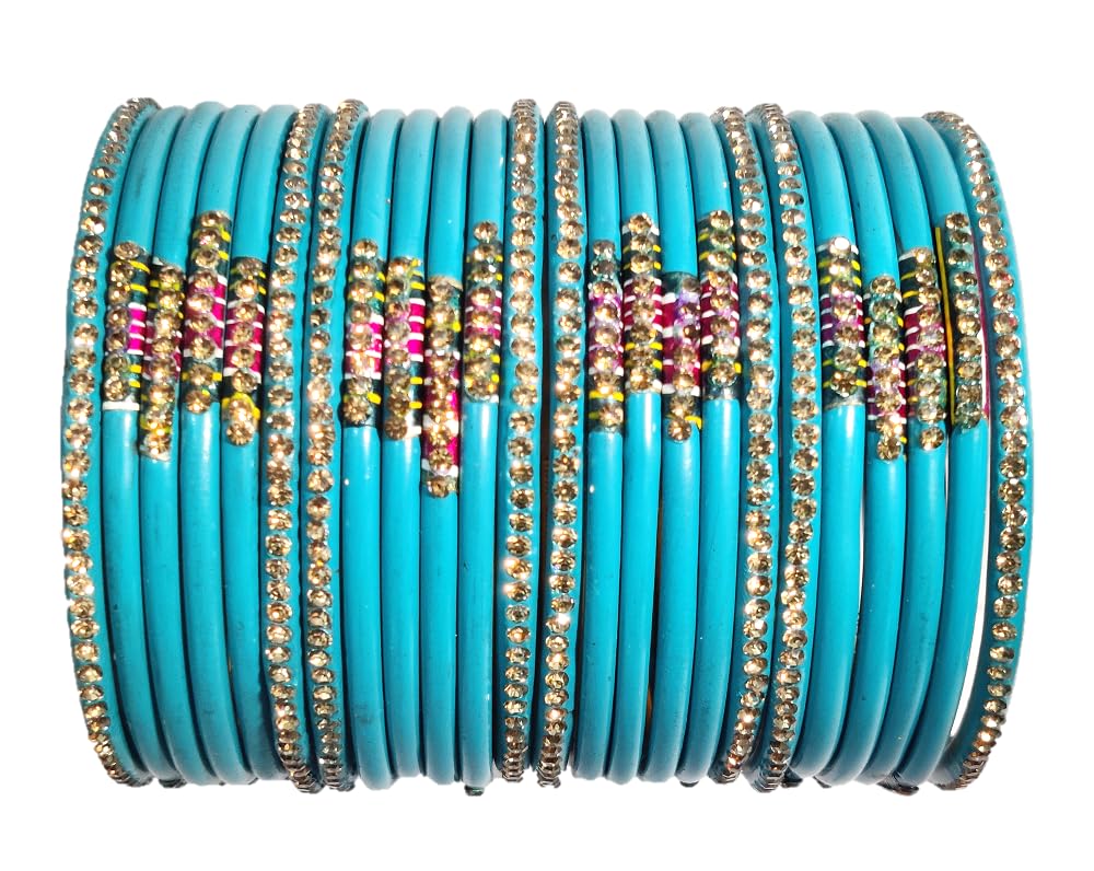 Anshi Creations Fancy Designed Beautiful Handcrafted Lac/Lakh bangle set (X31,Skyblue,2.2,Pack of 24) (B0CJM735RF) Amazon Price History, Amazon Price Tracker