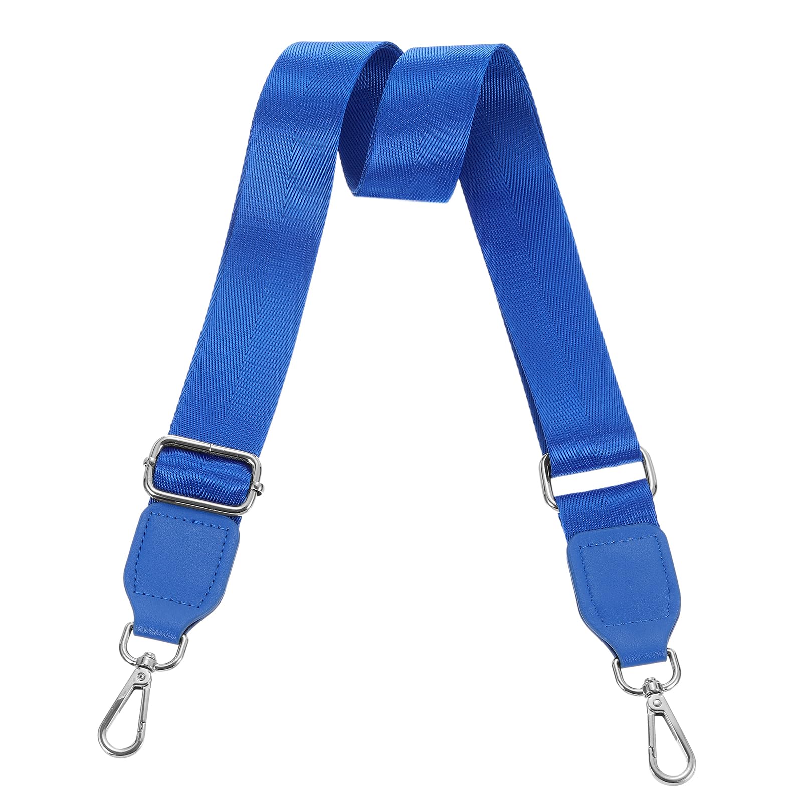 uxcell Wide Shoulder Strap, 3.8cm Adjustable Purse Strap Replacement Crossbody Strap for Shoulder Bag Handbag, Blue, Silver Square Mouth Buckle