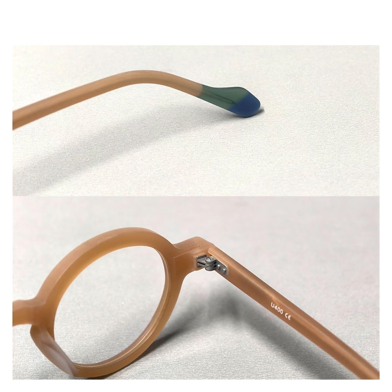 Acetat-Brille, runde Brillengestelle, große, Nicht verschreibungspflichtige Brillen, Brillen for Computer, Unisex, Lesebrille, mattiert(Rosso)