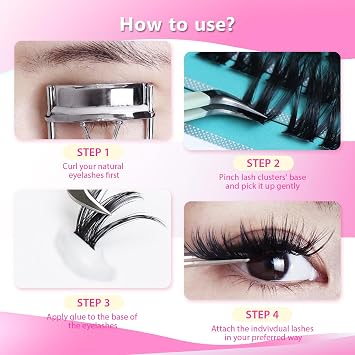Grafting Individual Clusters Eyelashes Mixed 10-12-14-16mm/14-16-18mm D Curl Makeup Soft and Lightweight Volume Eye lashes Extensions Wide Stem Glue Bonded DIY Home Lashes (mixed 10-12-14-16mm)