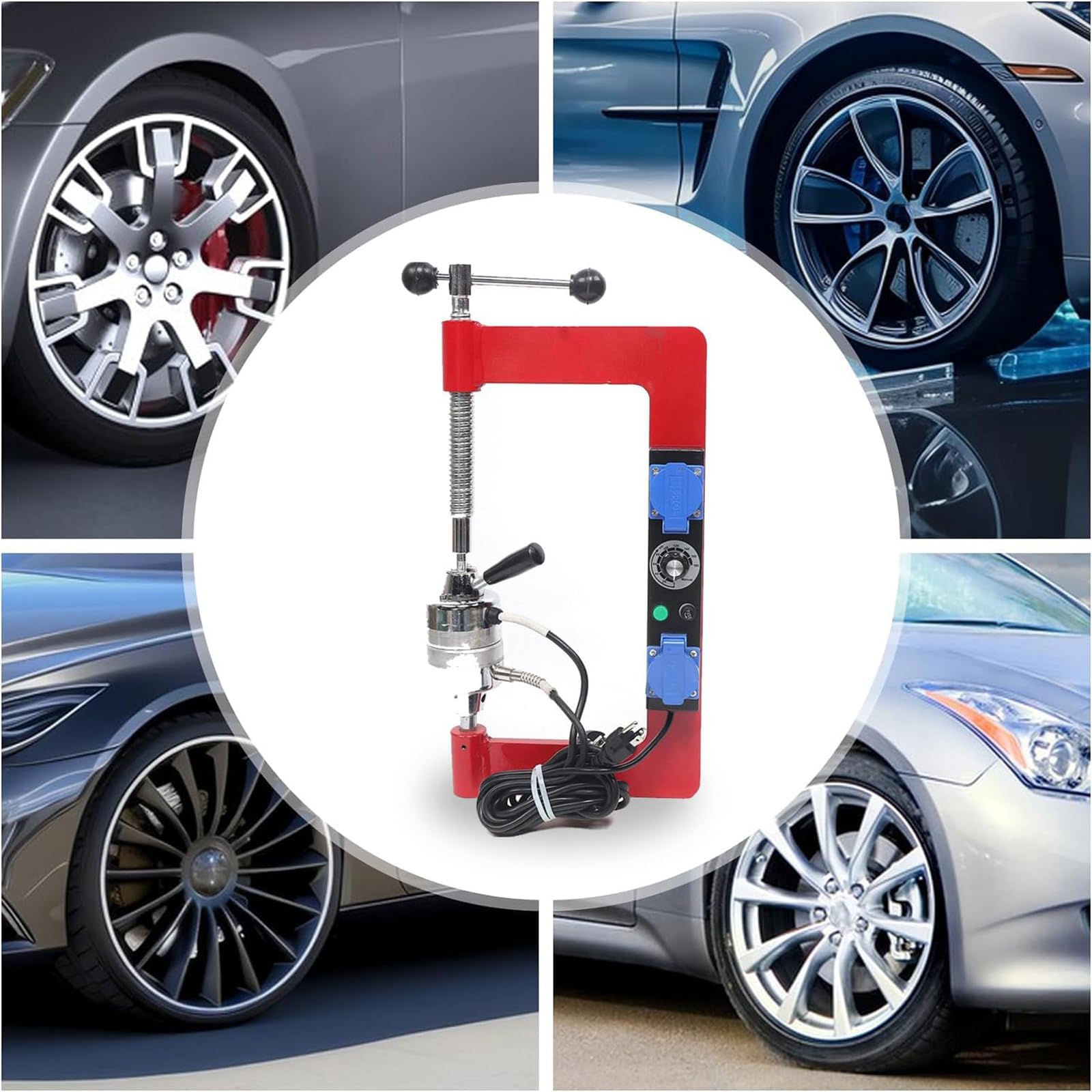 Macchina per vulcanizzazione pneumatici, 2 x 500 W, temperatura di polimerizzazione 150-180 ℃, 8 stampi per riparazione pneumatici auto, SUV, camion