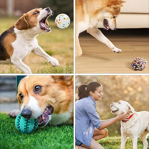 Miniatura 3 de Pelotas de juguete para perros para masticador agresivo, tres bolas interactivas de juguete para perros medianos y pequeños. Juguetes duraderos para