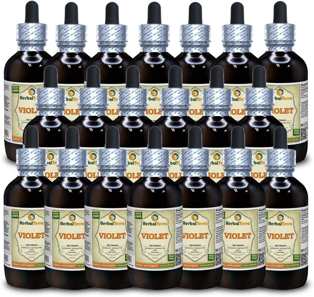 Violet (Viola Yedoensis) Dried Herb Liquid Extract (Brand Name: HerbalTerra, Proudly Made in USA) 2x4 oz
