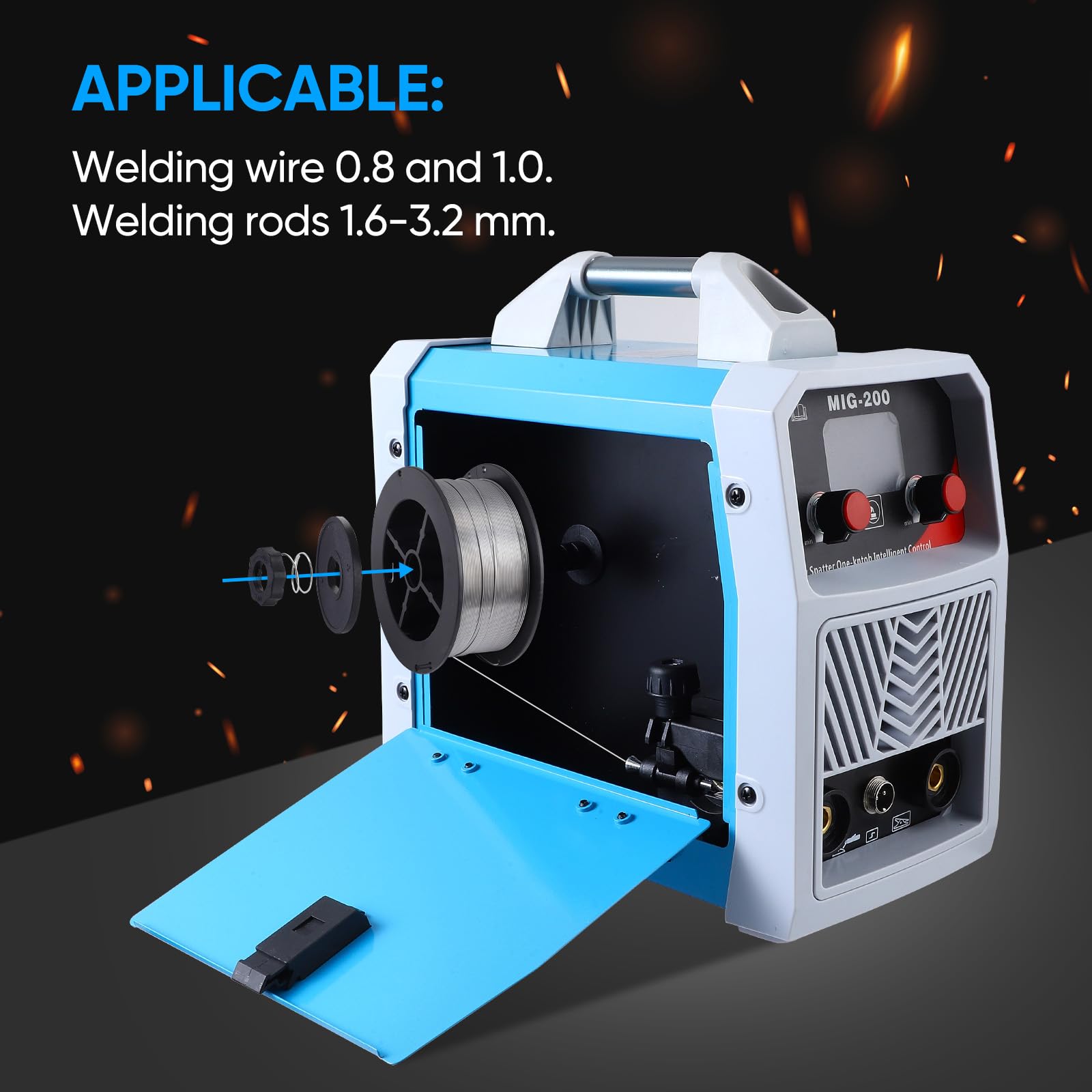 Saldatrice inverter ARC/MIG/TIG, saldatrice digitale 3 in 1, Saldatrice portatile, pistola per saldatura,pinza di messa a terra, maschera, spazzola, bacchette e filo per saldatura