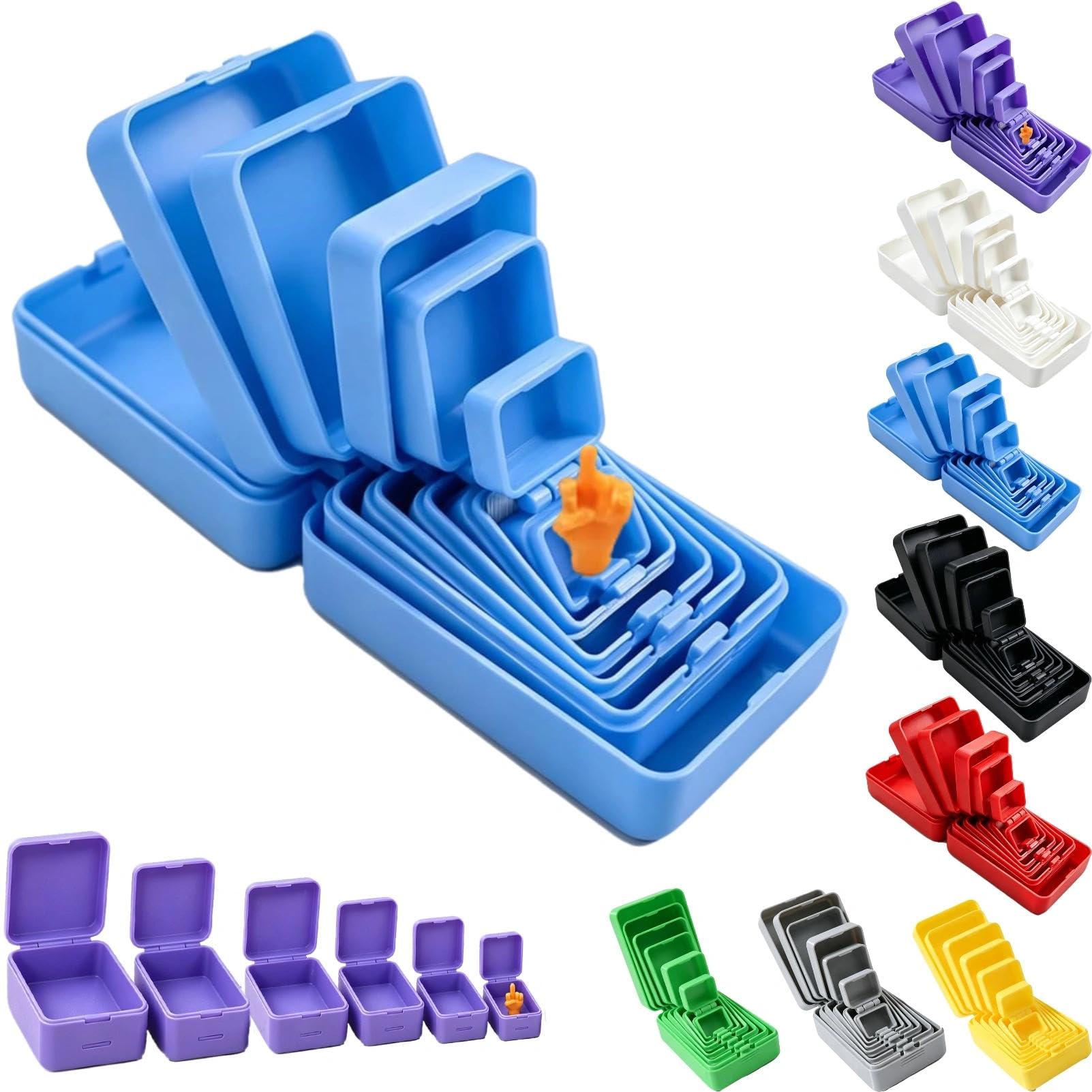 Never Ending Middle Finger Prank Gift Box- The Ultimate Gotcha Box(Blue)