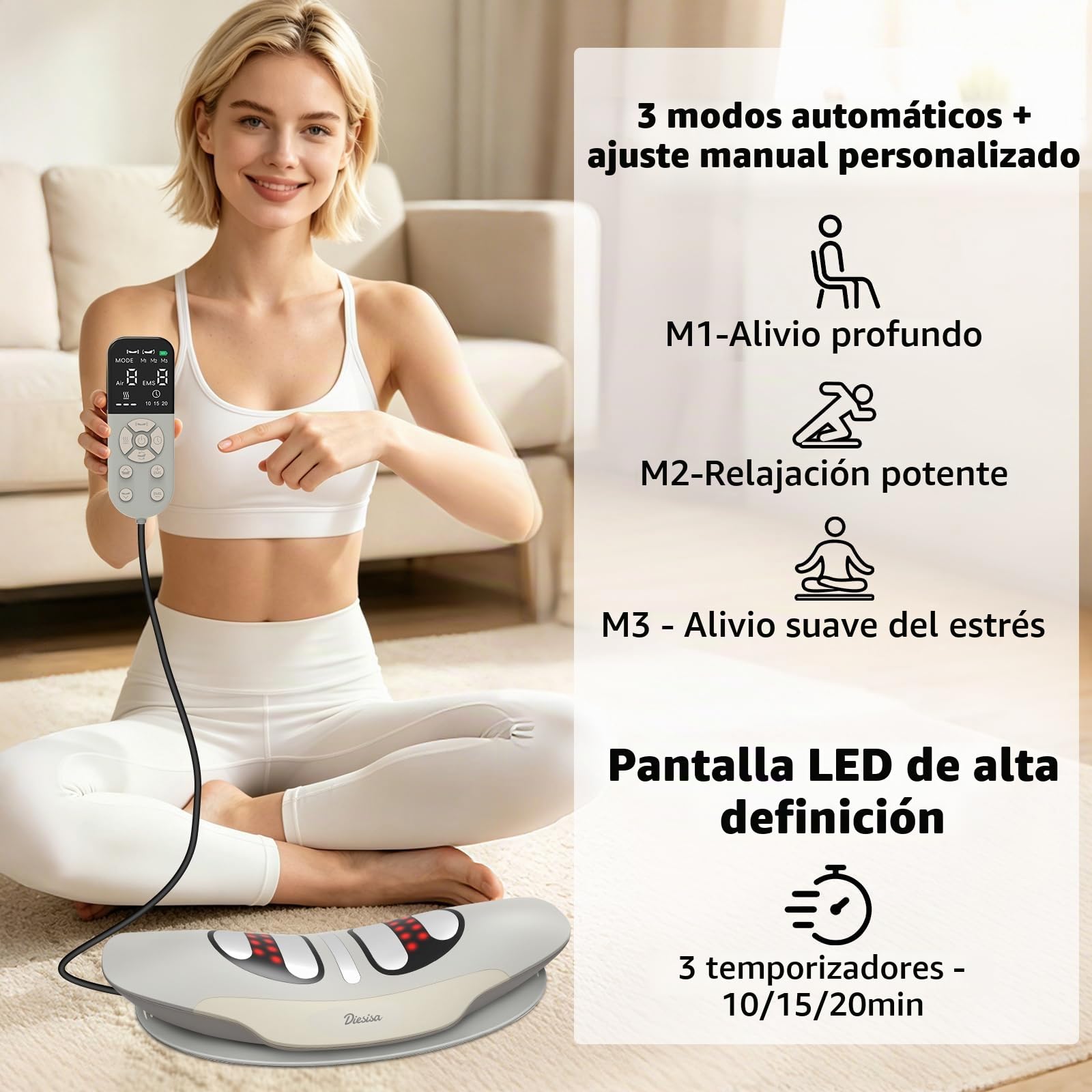 Diesisa EléCtrico Masajeador Lumbar: Masajeador Espalda Con TraccióN Lumbar