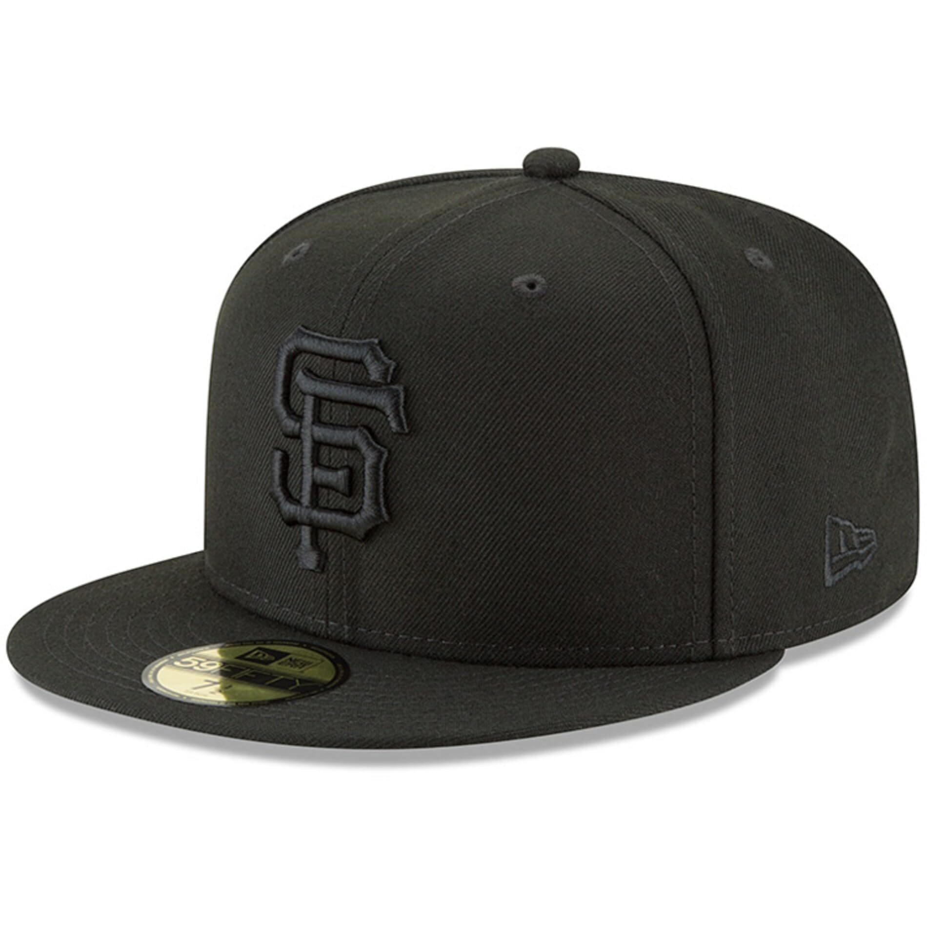 New Era MLB 59FIFTY Baseballkappe, San Francisco Giants, Schwarz auf Schwarz, authentische Kollektion, Schwarz, 7.875