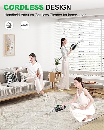 Miniatura 3 de Aspiradora de coche de alta potencia, aspiradora portátil inalámbrica recargable con tecnología de carga rápida, motor enorme y batería de gran