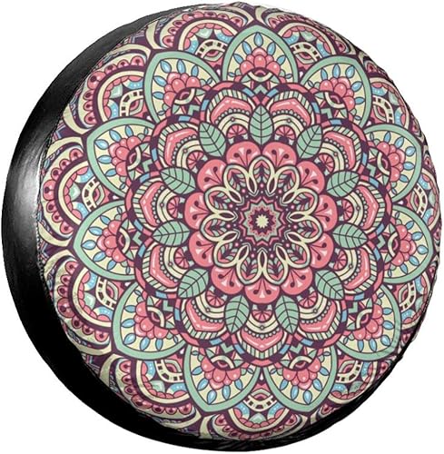 Mandala - Funda protectora para neumáticos de repuesto, a prueba de polvo, para remolque, caravana, SUV y muchos vehículos, 17 pulgadas