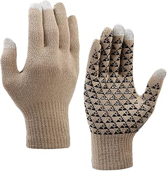 Mens Gloves Winter,Knit Texting Thermal Touchscreen Warm Stretchy Gloves for Cold Weather Running Driving Hiking