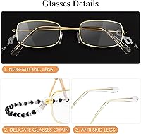 Vista 4 de URATOT Juego de 5 piezas de peluca de 100 días de escuela de anciana para abuela, rodillos para el cabello, gafas, collar y pulsera