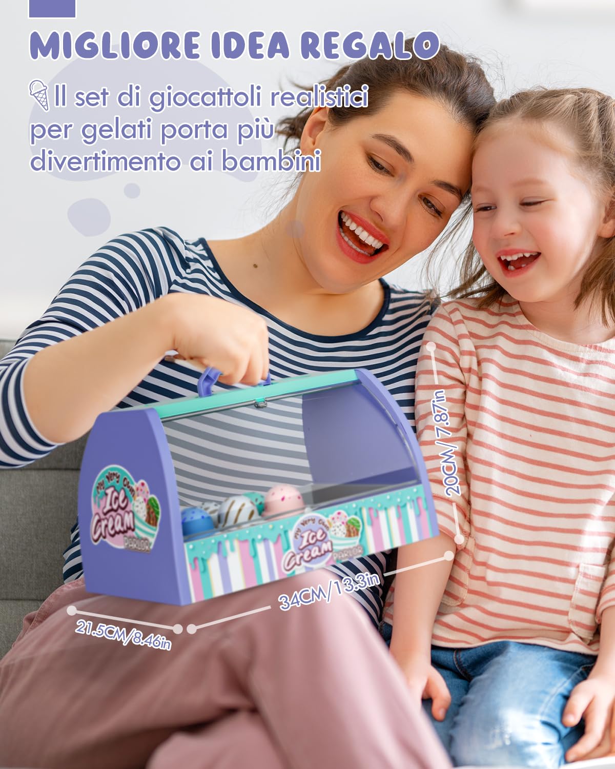 Lehoo Castle Gelateria Giocattolo Bambini, Cucina Giocattolo per Bambini, Giochi di Ruolo Regalo per Bambina 3 Anni(Viola)
