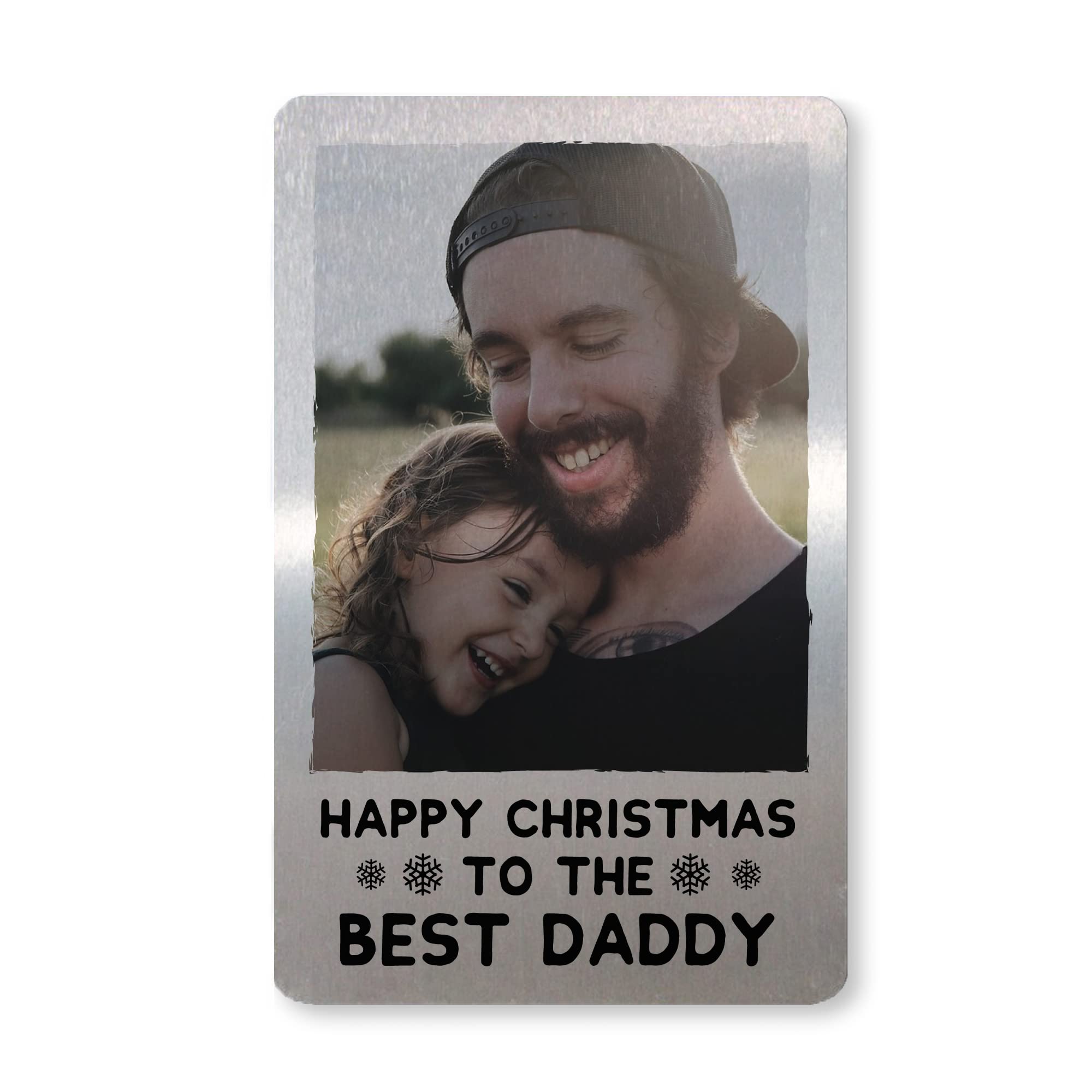 Christmas For Daddy Personalised Metal Wallet Photo Card Daughter Son Gift