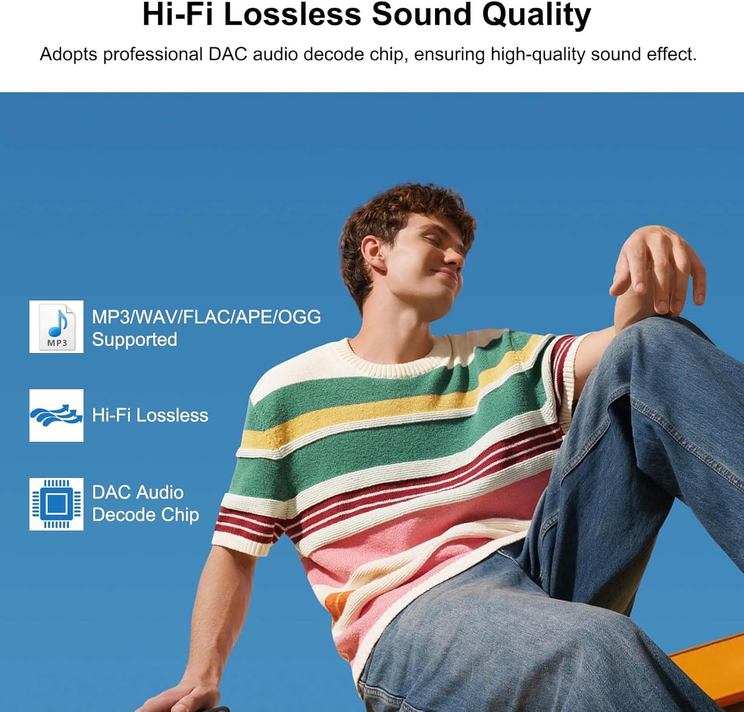 160GB MP3 Player for Kids with Bluetooth Portable Music Player 2.4" Large Screen Built-in Speaker Support Video FM Radio Voice Recorder E-Book Earphones Included