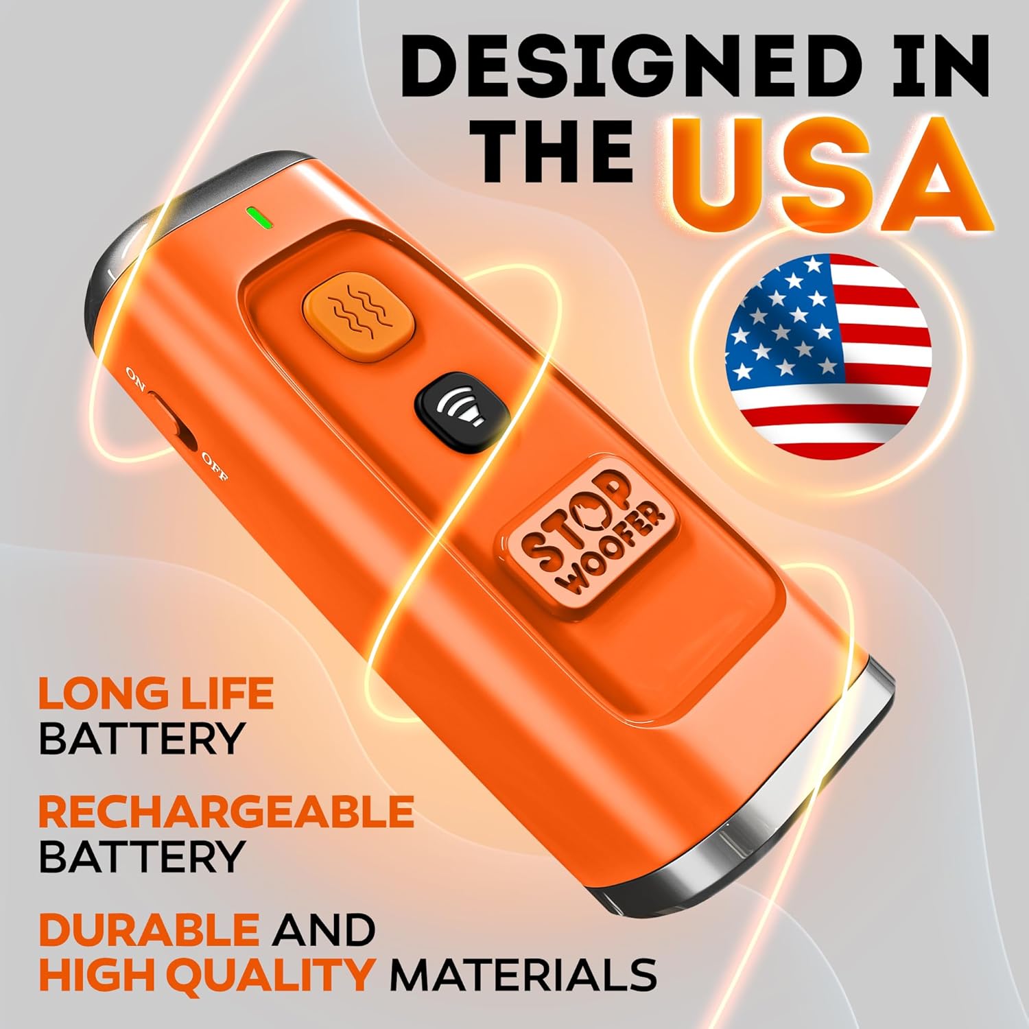 STOPWOOFER Ultrasonic Dog Bark Deterrent, No Shock Humane Bark Control Device, Stops Barking Fast, Indoor & Outdoor Dog Trainer, Safe for Small Medium Large Dogs