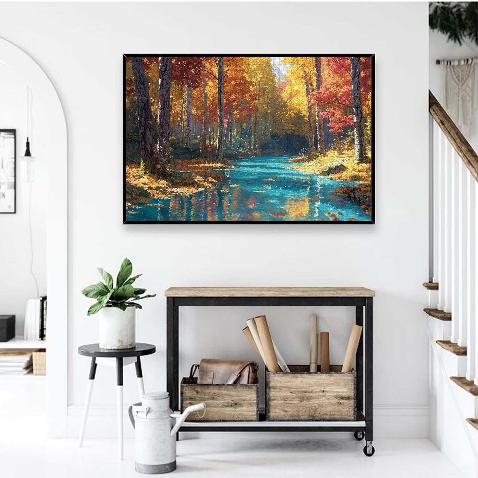 Jesienne puzzle 1000 sztuk, puzzle krajobrazowe 1000 sztuk dla dorosłych i nastolatków, drewniane puzzle z wykwintnym opakowaniem, rodzinne gry edukacyjne, dekoracje domu, prezent dla dorosłych-3489