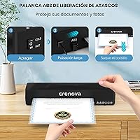 Vista 6 de Crenova Máquina laminadora con 10 hojas de laminación, máquina laminadora A4 caliente y fría con tecnología de calentamiento rápido, laminador